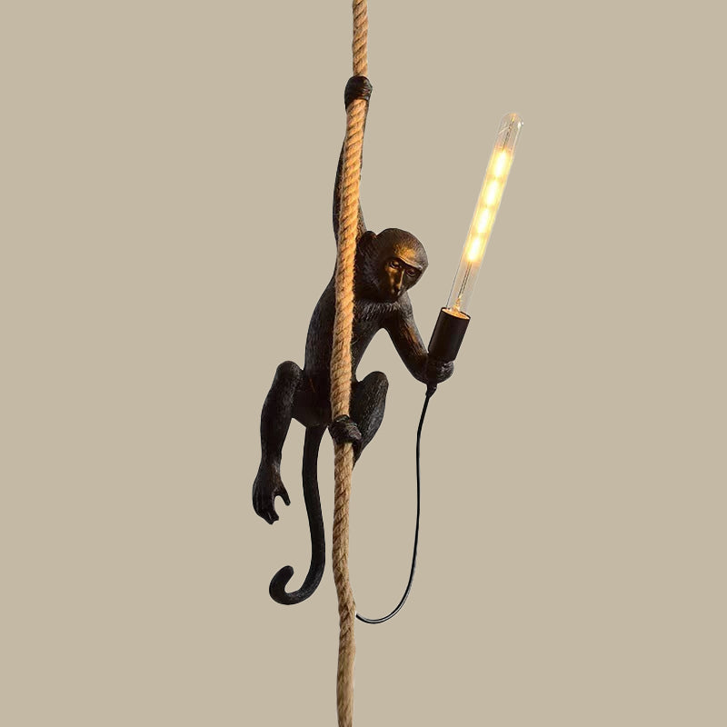 Lampe Suspendue Singe Avec Corde – Décoration Originale Et Ludique