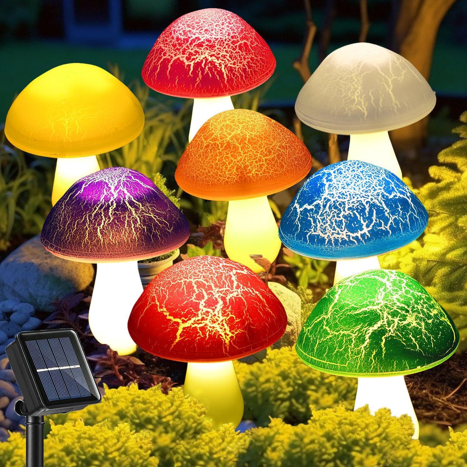 Kit De Lumières Solaires De Jardin — Champignons Lumineux Décoratifs