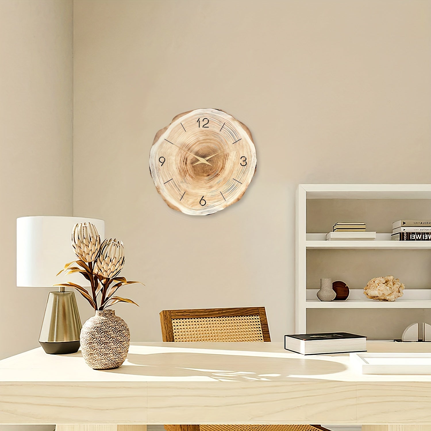 Reloj de Pared Silencioso – Textura Realista y Diseño Elegante