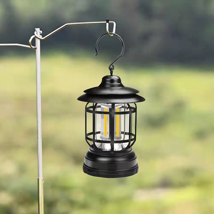 Retro LED Campinglamp - Vintage Stijl en Praktisch