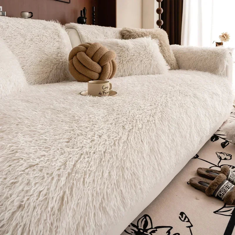 Housse De Canapé En Peluche Douce — Confort Absolu Et Style Élégant