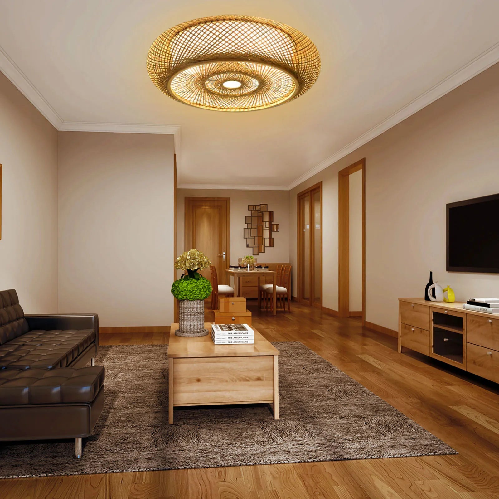 Luonnon bambusta roikkuva lamppu - Eleganssia ja aitoutta