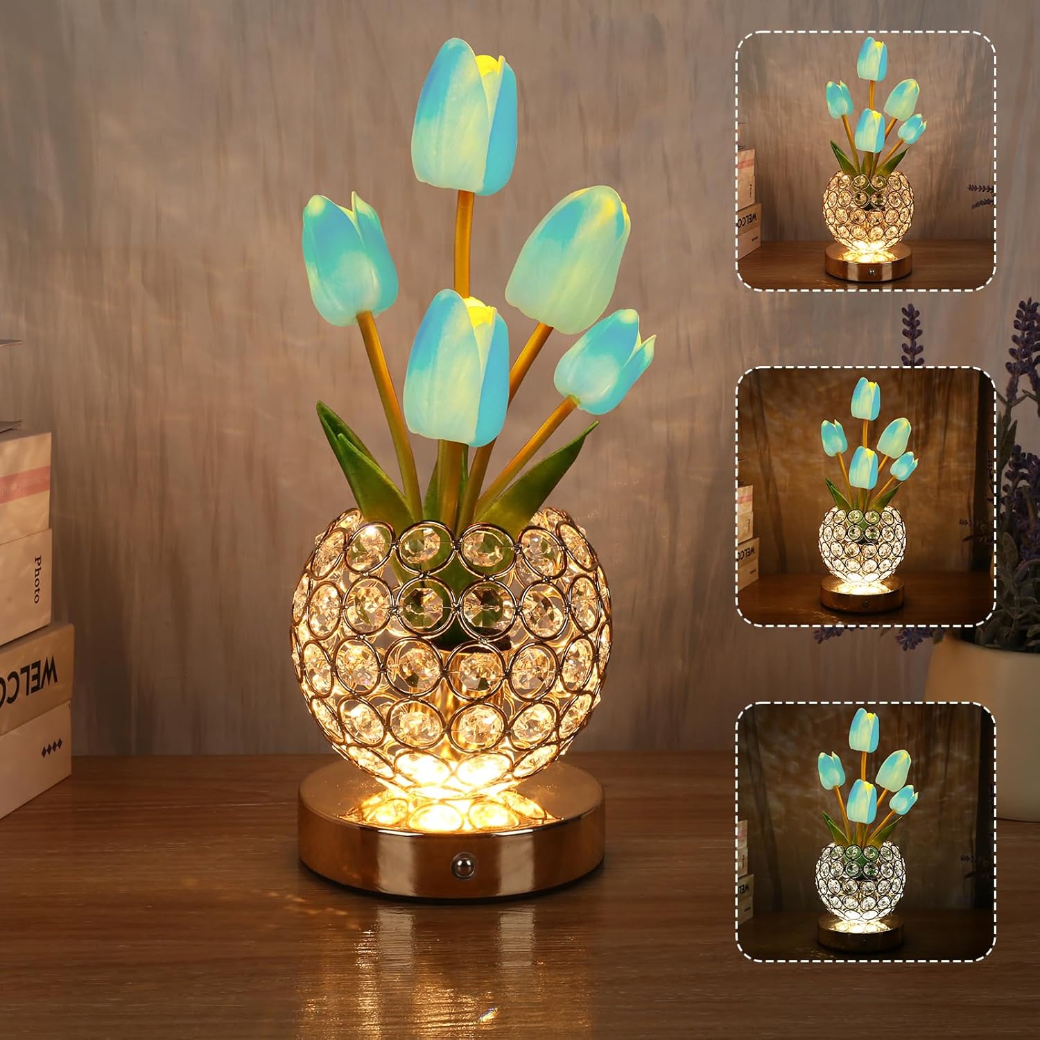 מנורת לילה מגע – ברק קריסטלי אלגנטי