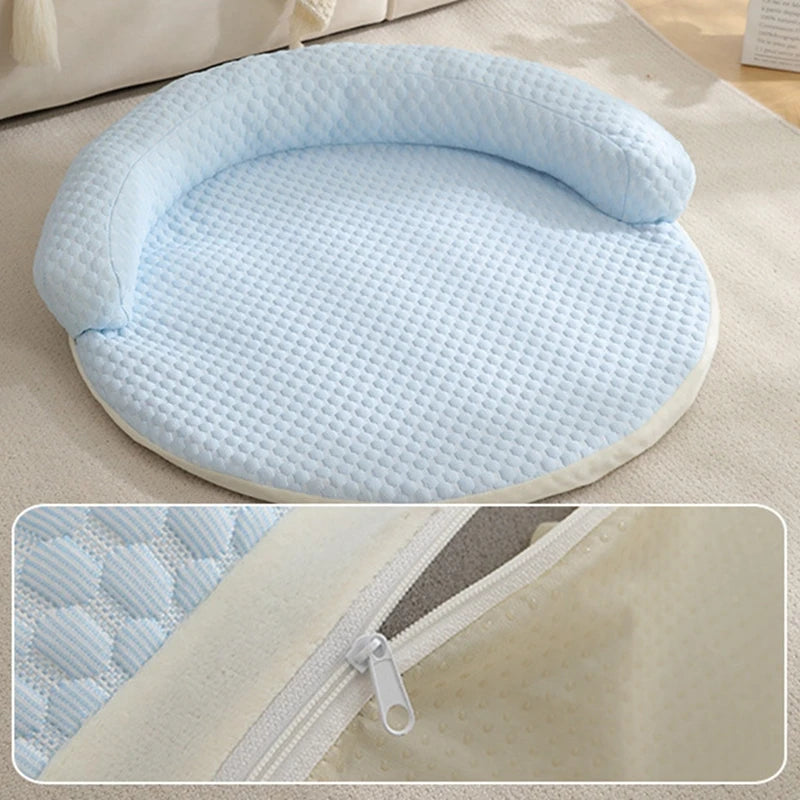 Osviežujúci okrúhly koberec – s vyvýšenou odpočinkovou zónou