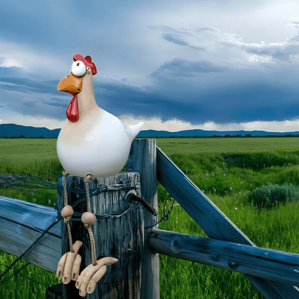 Άγαλμα κόκορα με μεγάλα μάτια - Πρωτότυπη διακόσμηση & διασκεδαστικές λεπτομέρειες