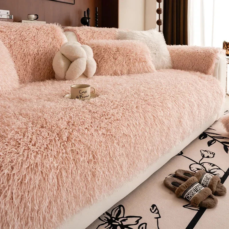 Housse De Canapé En Peluche Douce — Confort Absolu Et Style Élégant