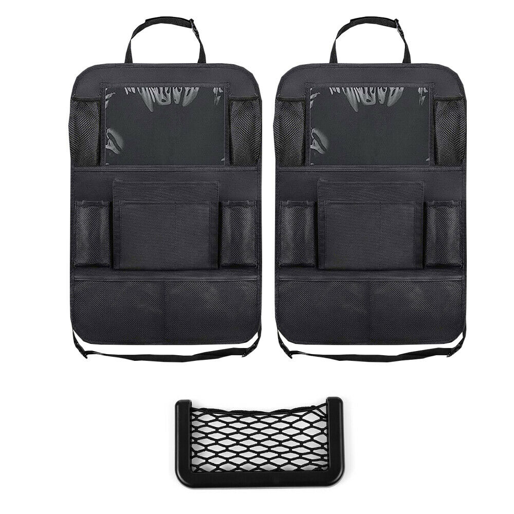 منظم المقعد الخلفي للسيارة مع حامل كمبيوتر لوحي - تخزين كامل وترفيه داخل السيارة