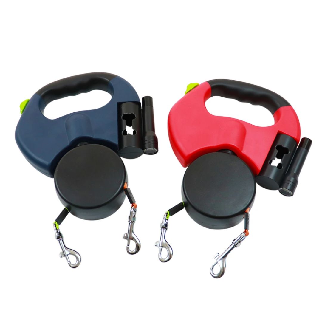 Correa Retráctil Para Perros – Con Luz LED Y Dispensador De Bolsas 