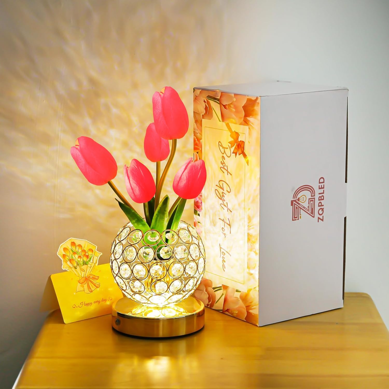 מנורת לילה מגע – ברק קריסטלי אלגנטי 