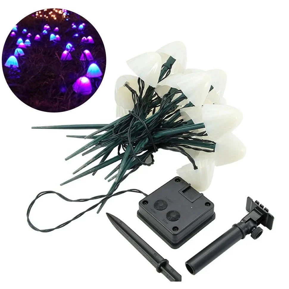 Guirlande Lumineuse Champignons Solaires — Charme Nocturne & Énergie Propre