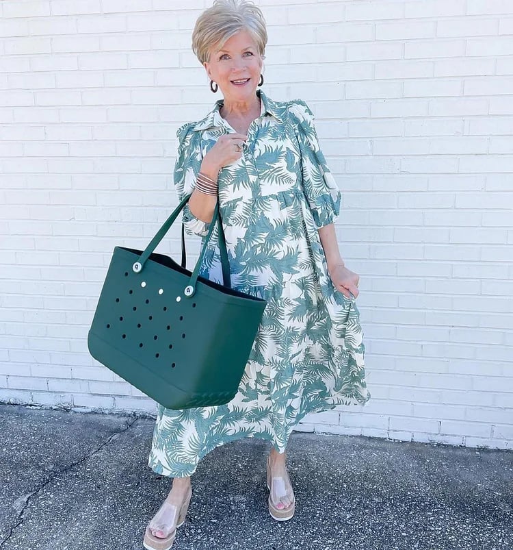 Άκαμπτη τσάντα παραλίας - Πολύχρωμο σχέδιο και μεγάλη χωρητικότητα