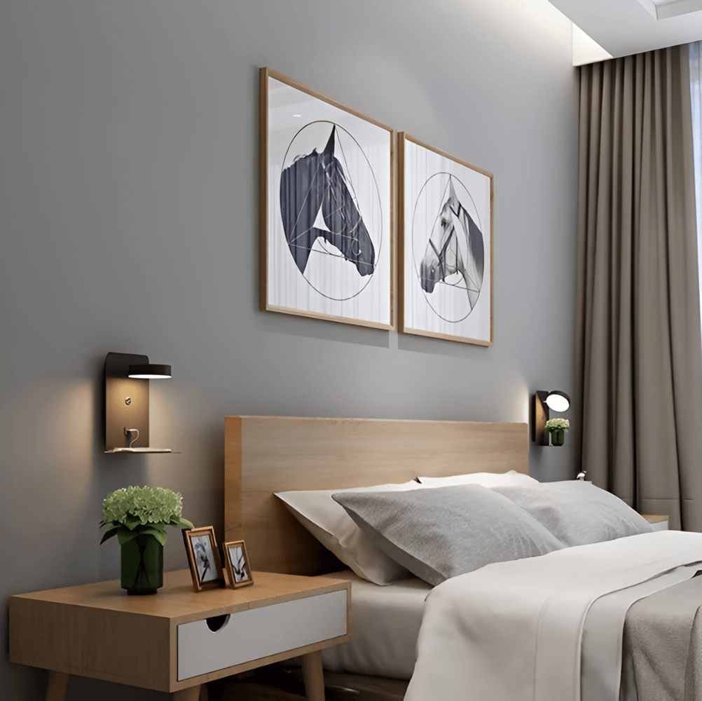 Φωτιστικό τοίχου Led με ράφι και θύρα USB - Μοντέρνος σχεδιασμός & λειτουργία 2 σε 1