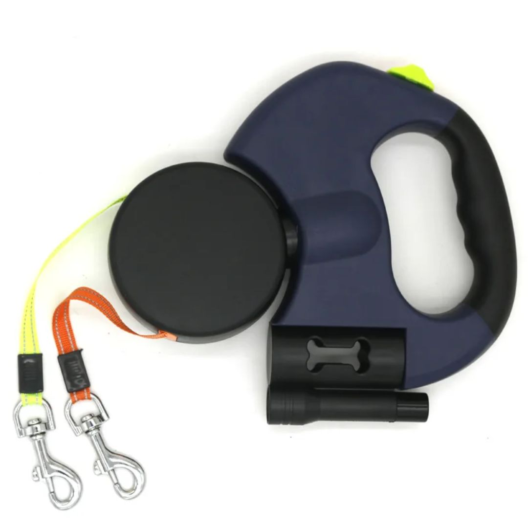 Correa Retráctil Para Perros – Con Luz LED Y Dispensador De Bolsas 