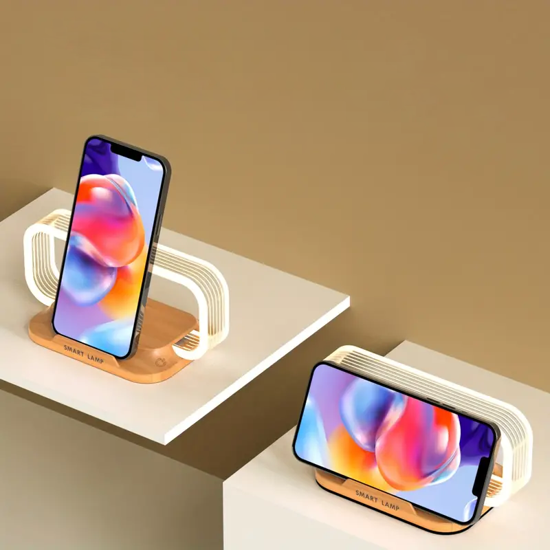 テーブルランプ — ワイヤレス充電器付きモダン照明 