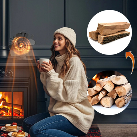 Wentylator kominkowy 5-łopatkowy — Optymalne rozprzestrzenianie ciepła 