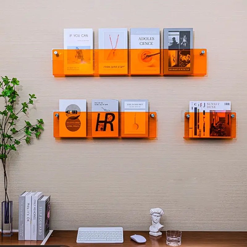 Transparent Wall Shelf Magazine Holder – Chic and Modern Design 