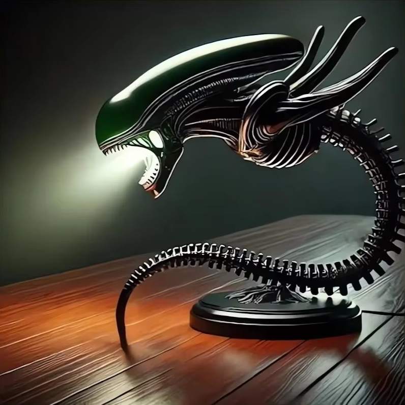 Lámpara de escritorio LED — Inspiración xenomorfa 