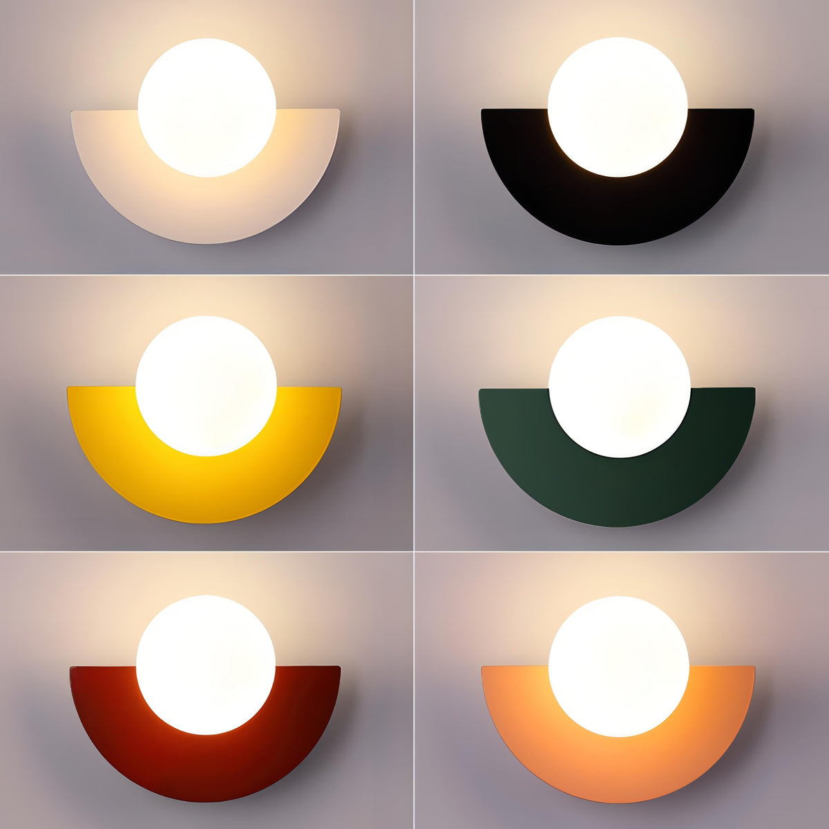 Modern Vägglampa – Halvcirkel Form och Mjuk Belysning 
