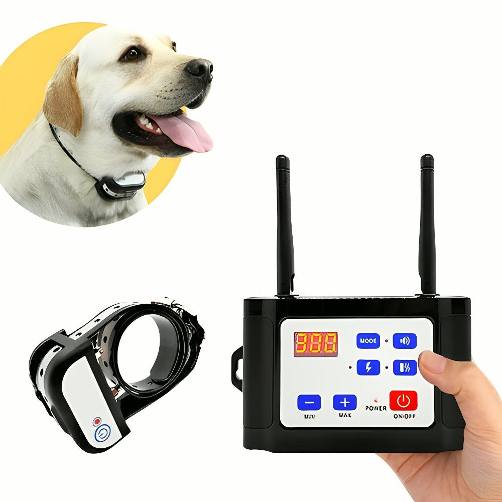 Sistema inalámbrico de esgrima para perros con collar de adiestramiento - Seguridad total y libertad controlada