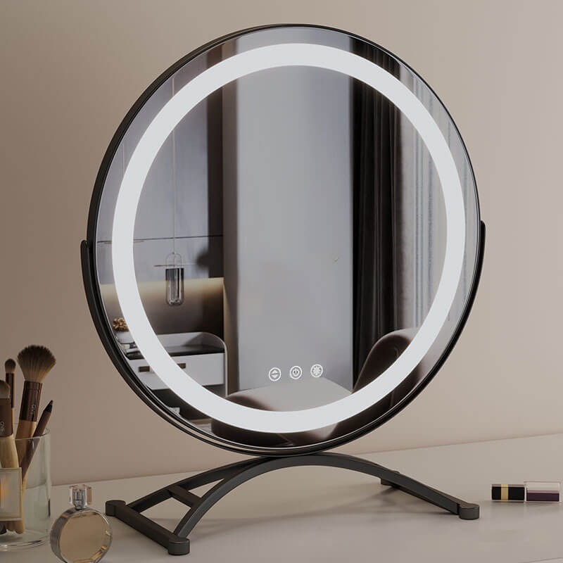 Espejo de maquillaje LED táctil — diseño moderno y uso fácil 