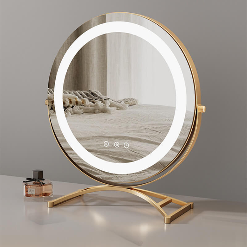 Espejo de maquillaje LED táctil — diseño moderno y uso fácil 