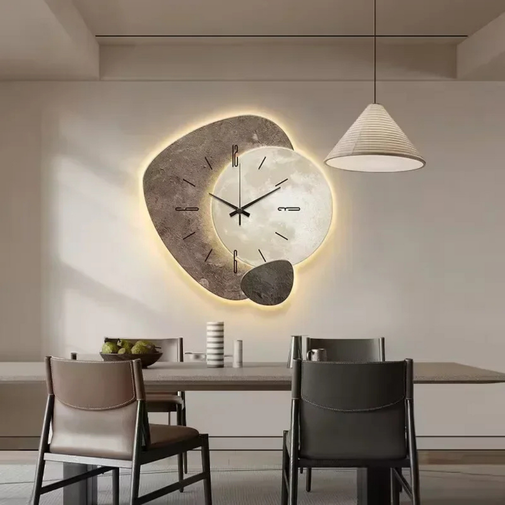 Gran Reloj de Pared – Diseño Moderno y Luz LED Ambiental 
