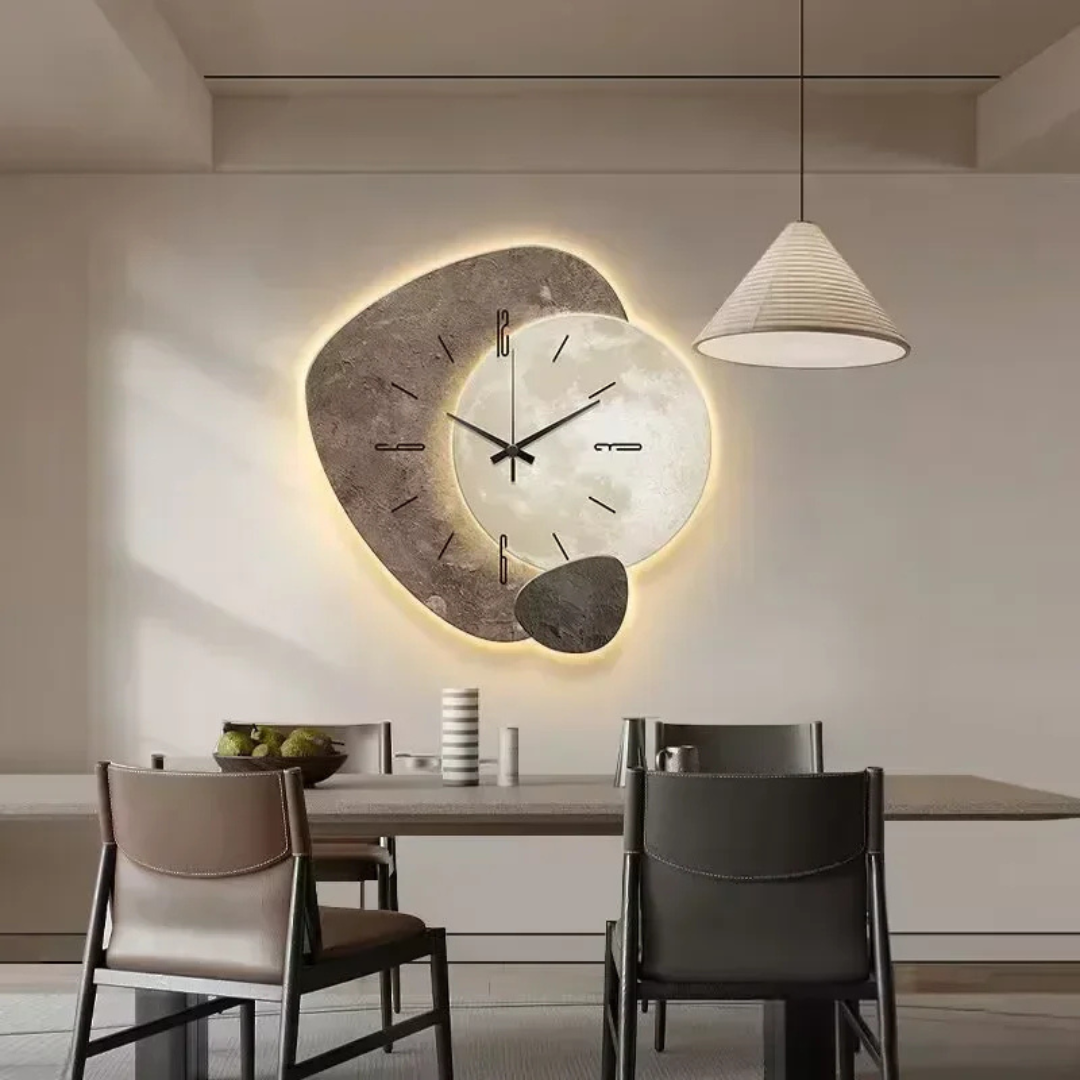 Gran Reloj de Pared – Diseño Moderno y Luz LED Ambiental 